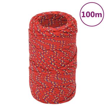 Boat Rope Red 2 mm 100 m Polypropylene