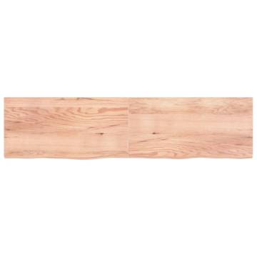 Bathroom Countertop Light Brown 200x50x(2-4)cm Treated Solid Wood