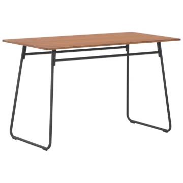 Dining Table Brown 120x60x73 cm Solid Plywood Steel