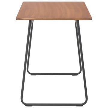 Dining Table Brown 120x60x73 cm Solid Plywood Steel