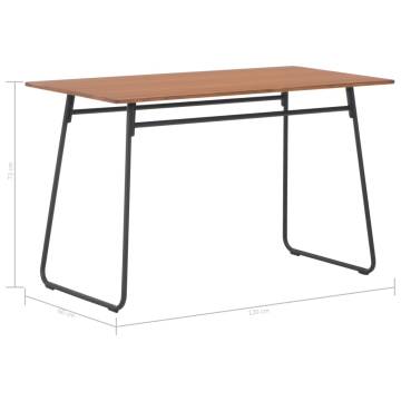 Dining Table Brown 120x60x73 cm Solid Plywood Steel