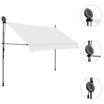 Manual Retractable Awning with LED 250 cm Cream