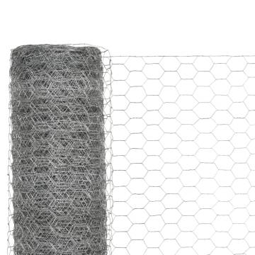 Chicken Wire Fence Galvanised Steel 25x1.2 m Silver