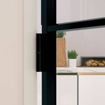 Interior Door Black 83x201.5 cm Tempered Glass&Aluminium