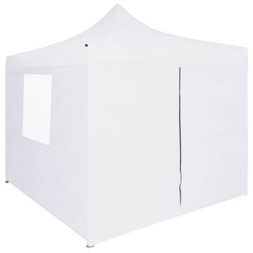 Professional Folding Party Tent with 4 Sidewalls 3x3 m Steel White