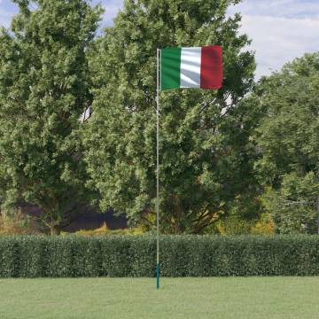 Italy Flag and Pole 5.55 m Aluminium