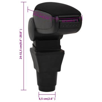 Car Armrest Black 13x32.5x(24-51.5) cm ABS