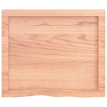 Bathroom Countertop Light Brown 60x50x(2-6) cm Treated Solid Wood