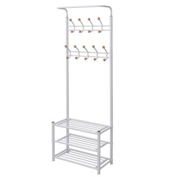 Clothes Rack with Shoe Storage 68x32x182.5 cm White