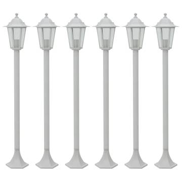 Garden Post Lights 6 pcs E27 110 cm Aluminium White