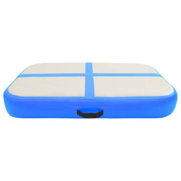 Inflatable Gymnastics Mat with Pump 60x100x15 cm PVC Blue