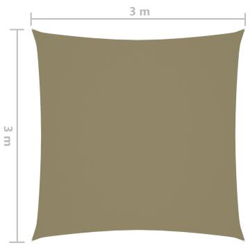 Sunshade Sail Oxford Fabric Square 3x3 m Beige