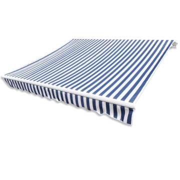 Awning Top Sunshade Canvas Blue & White 350x250 cm