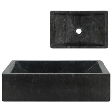 Sink 45x30x12 cm Marble High Gloss Black