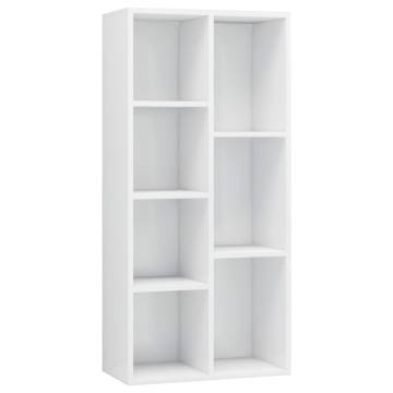 Book Cabinet High Gloss White 50x25x106 cm Engineered Wood