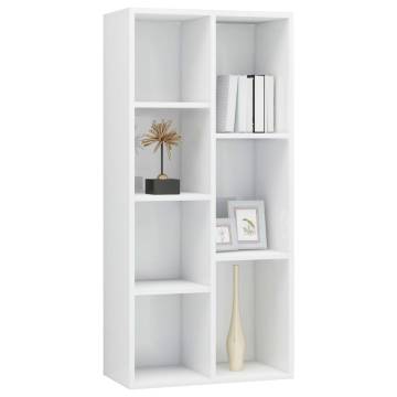 Book Cabinet High Gloss White 50x25x106 cm Engineered Wood