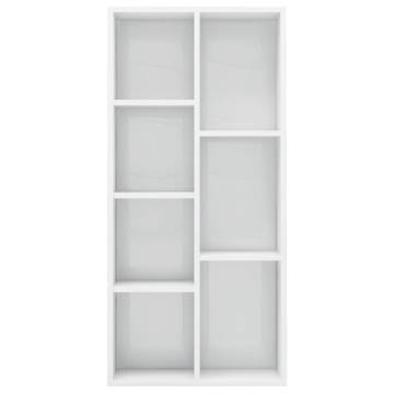 Book Cabinet High Gloss White 50x25x106 cm Engineered Wood