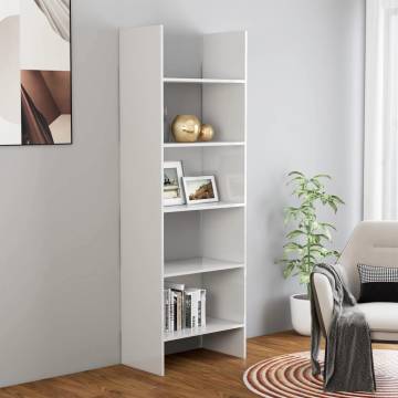 Book Cabinet High Gloss White 60x35x180 cm Engineered Wood