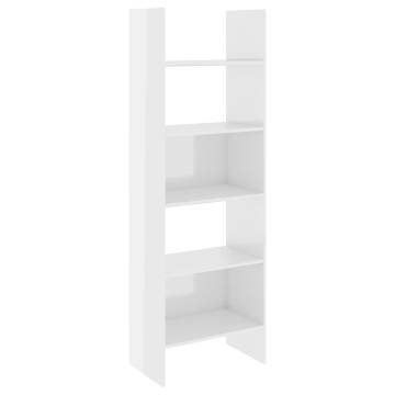 Book Cabinet High Gloss White 60x35x180 cm Engineered Wood