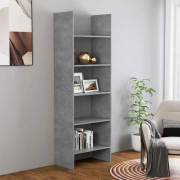 Book Cabinet Concrete Grey 60x35x180 cm Engineered Wood