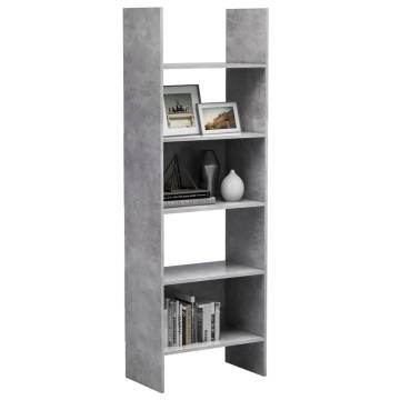 Book Cabinet Concrete Grey 60x35x180 cm Engineered Wood