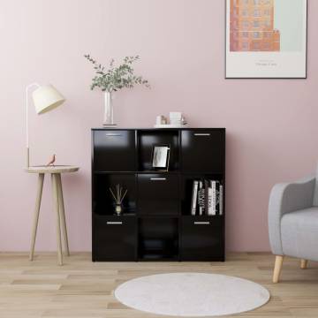 Book Cabinet Black 90x30x90 cm Engineered Wood