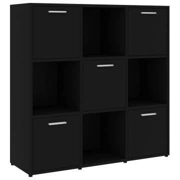 Book Cabinet Black 90x30x90 cm Engineered Wood