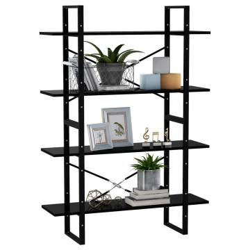 4-Tier Book Cabinet Black 100x30x140 cm Engineered Wood