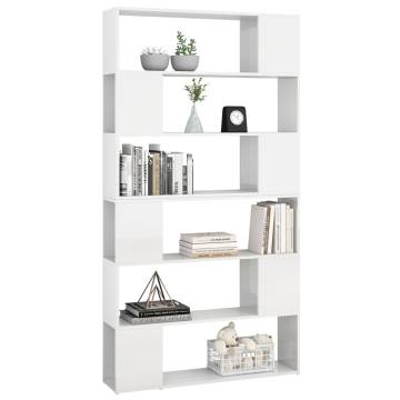 Book Cabinet Room Divider High Gloss White 100x24x188 cm