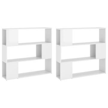 Book Cabinet Room Divider High Gloss White 100x24x188 cm