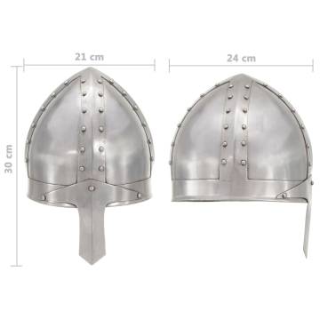 Medieval Knight Helmet Antique Replica LARP Silver Steel