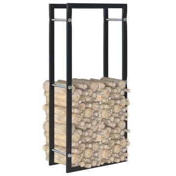 Firewood Rack Black 44x20x100 cm Steel