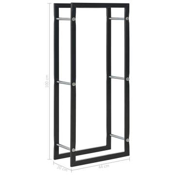 Firewood Rack Black 44x20x100 cm Steel