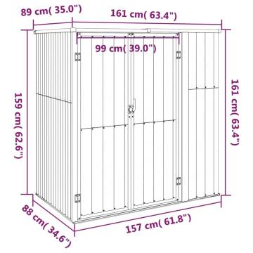 Garden Tool Shed Green 161x89x161 cm Galvanised Steel