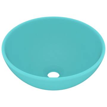 Luxury Bathroom Basin Round Matt Light Green 32.5x14 cm Ceramic