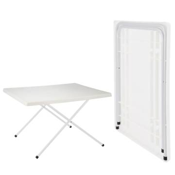 HI Folding Camping Table White Adjustable 80x60x51/61 cm