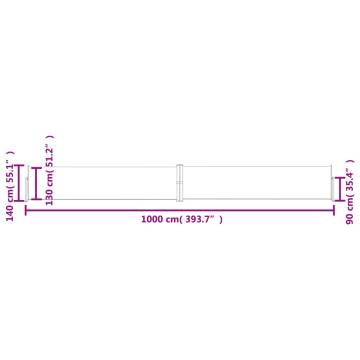 Retractable Side Awning Cream 140x1000 cm