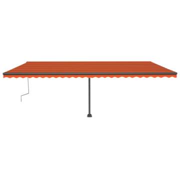 Freestanding Manual Retractable Awning 600x300 cm Orange/Brown