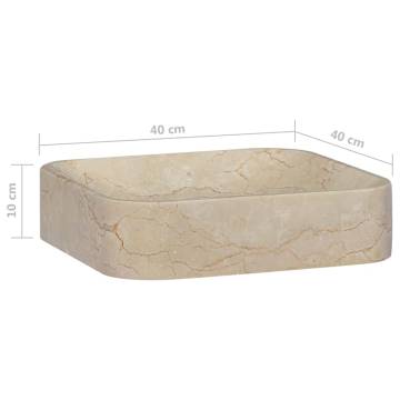 Sink Cream 40x40x10 cm Marble