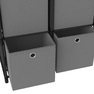 6-Cube Display Shelf with Boxes Black 103x30x72.5 cm Fabric