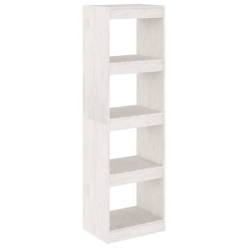 Book Cabinet Room Divider White 40x30x135.5 cm Pinewood