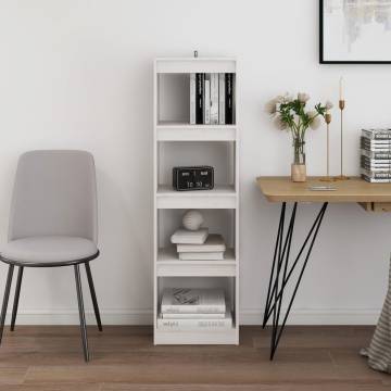 Book Cabinet Room Divider White 40x30x135.5 cm Pinewood