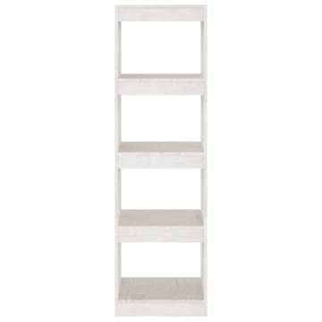 Book Cabinet Room Divider White 40x30x135.5 cm Pinewood