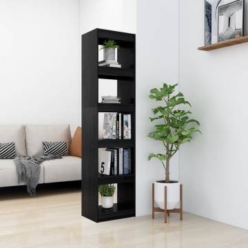 Book Cabinet/Room Divider Black 40x30x167.5 cm Solid Pinewood