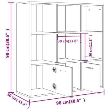 Book Cabinet Smoked Oak 98x30x98 cm