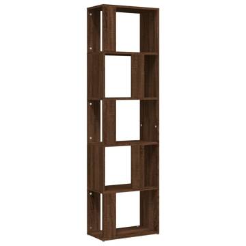 Book Cabinet Brown Oak 45x24x160 cm Engineered Wood