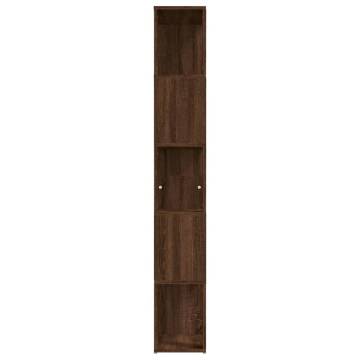 Book Cabinet Brown Oak 45x24x160 cm Engineered Wood