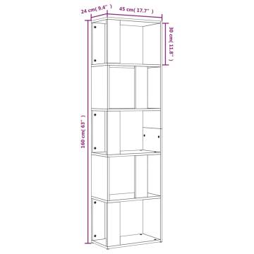 Book Cabinet Brown Oak 45x24x160 cm Engineered Wood