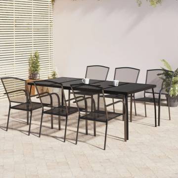 7 Piece Garden Dining Set Anthracite Steel