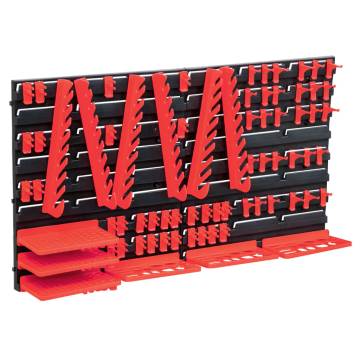 71 Piece Storage Kit with Wall Panels Red and Black